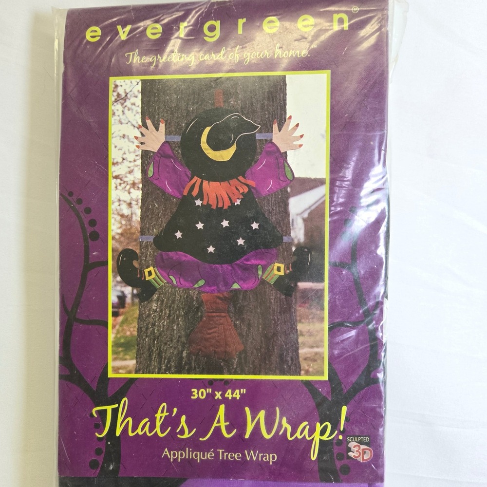Evergreen That's A Wrap Applique Tree Wrap Witch Style 157671 30" x 44" New